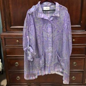 Randi Rahm silk, sheer tunic blouse - size 3x